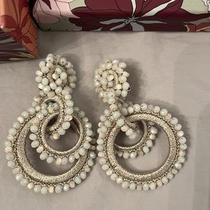 Bibi Marino Mini Sundrop White Beaded Hoop Earrings